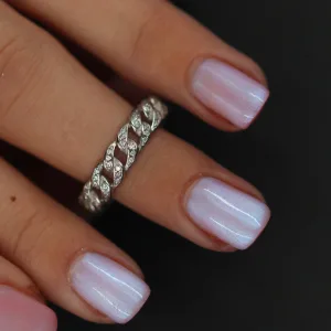 Srebrni pleteni prsten sa cirkonima