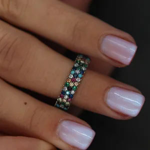 Srebrni tamniji tutu frutti prsten