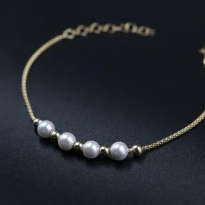 Zlatna narukvica sa biserima