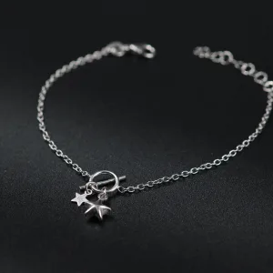 Srebrna narukvica sa dve zvezdice