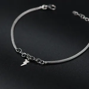 Srebrna narukvica ''Italijanska kalca'' sa priveskom munje