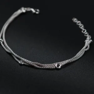 Srebrna trodupla narukvica sa kristalima