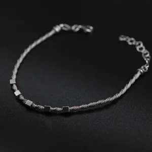 Srebrna narukvica ''italijanska kalca'' sa kvadraticima