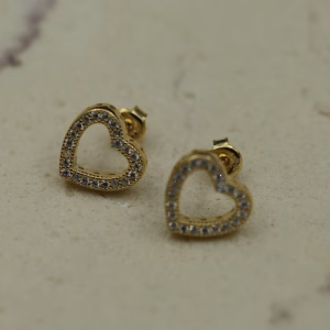 Pozlacene mindjuse sa cirkonima ''Open heart''