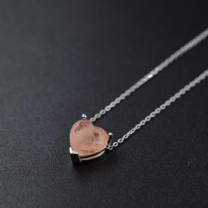 Srebrna ogrlica sa motivom srca ''Pink dream''