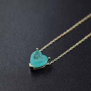 Srebrna ogrlica sa pozlatom i motivom srca ''Tirkizni san''