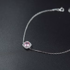 Srebrna narukvica sa kristalom ''Rose dream''